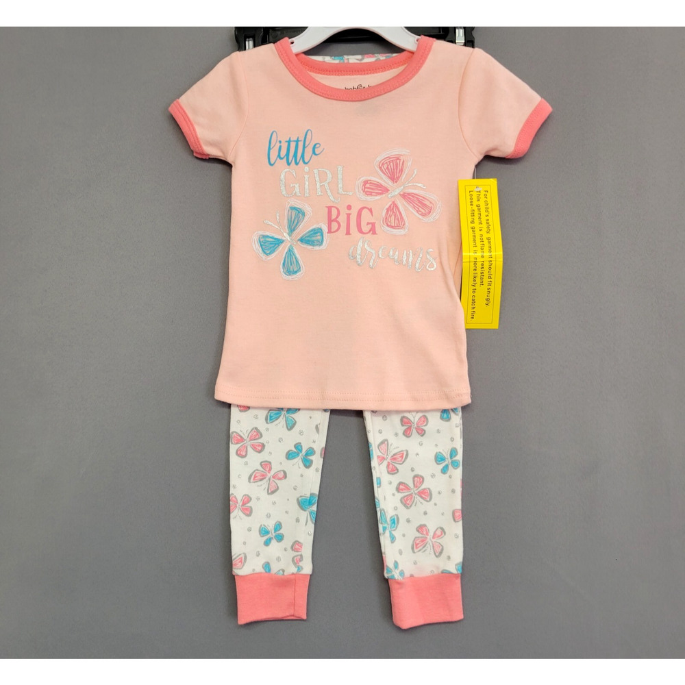 Bobbie Brooks Sleepwear Girls‎ Toddler 4 Butterflies Pink Blue White Graphic New